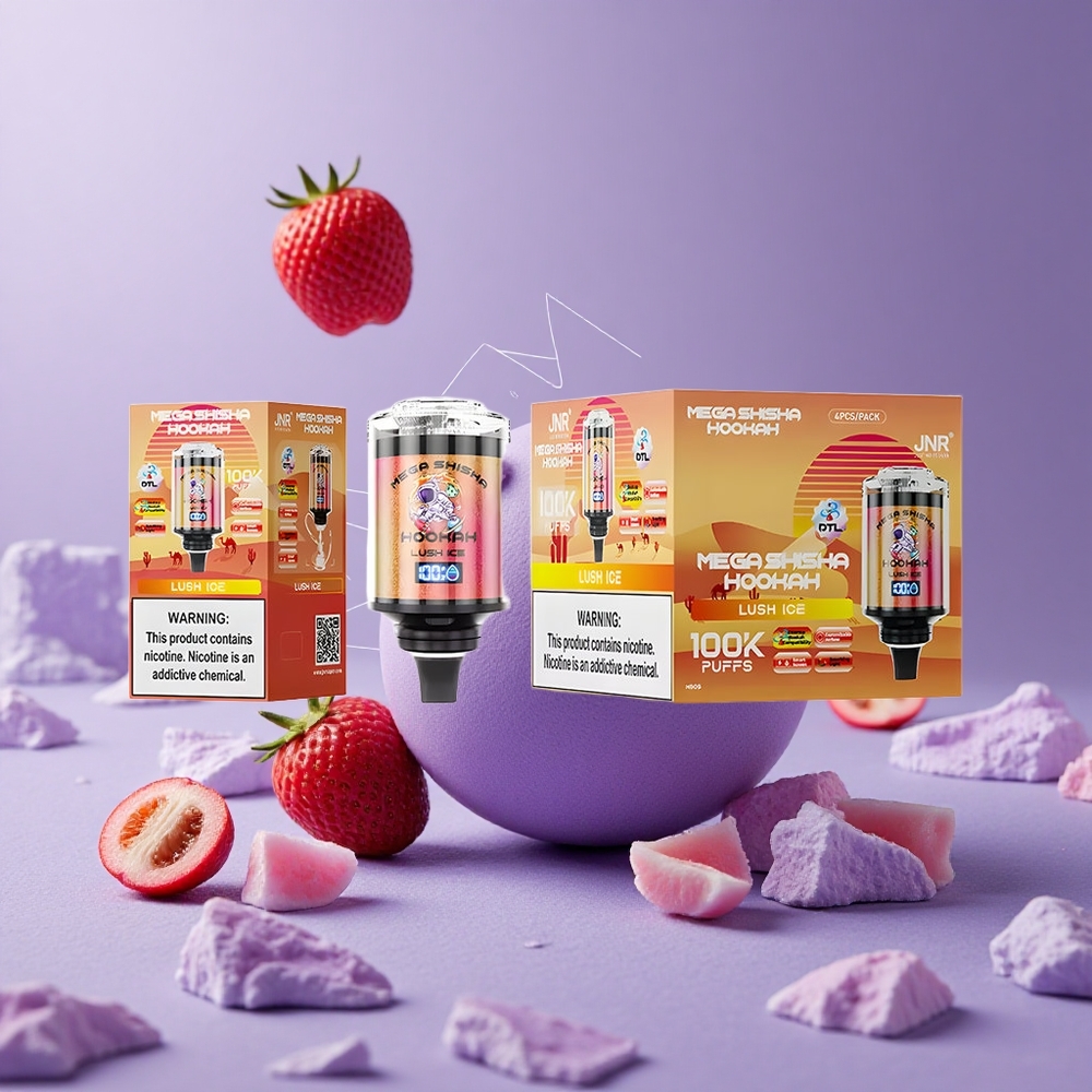 JNR Mega Shisha Hookah 100K Helado Lush Compatibilidad de Escritorio Pantalla Inteligente Interactiva