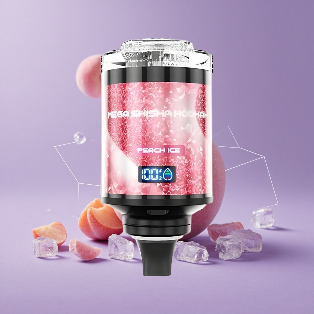 JNR Mega Shisha Hookah 100K Melocotón Hielo Compatibilidad de Escritorio Pantalla Inteligente Interactiva