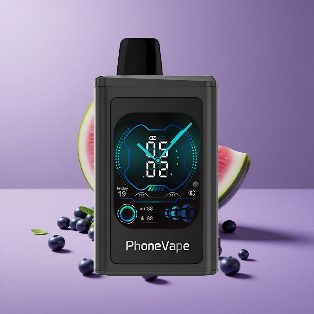 JNR PhoneVape 30000 Puffs Arándano Sandía Batería Recargable Pantalla Completa