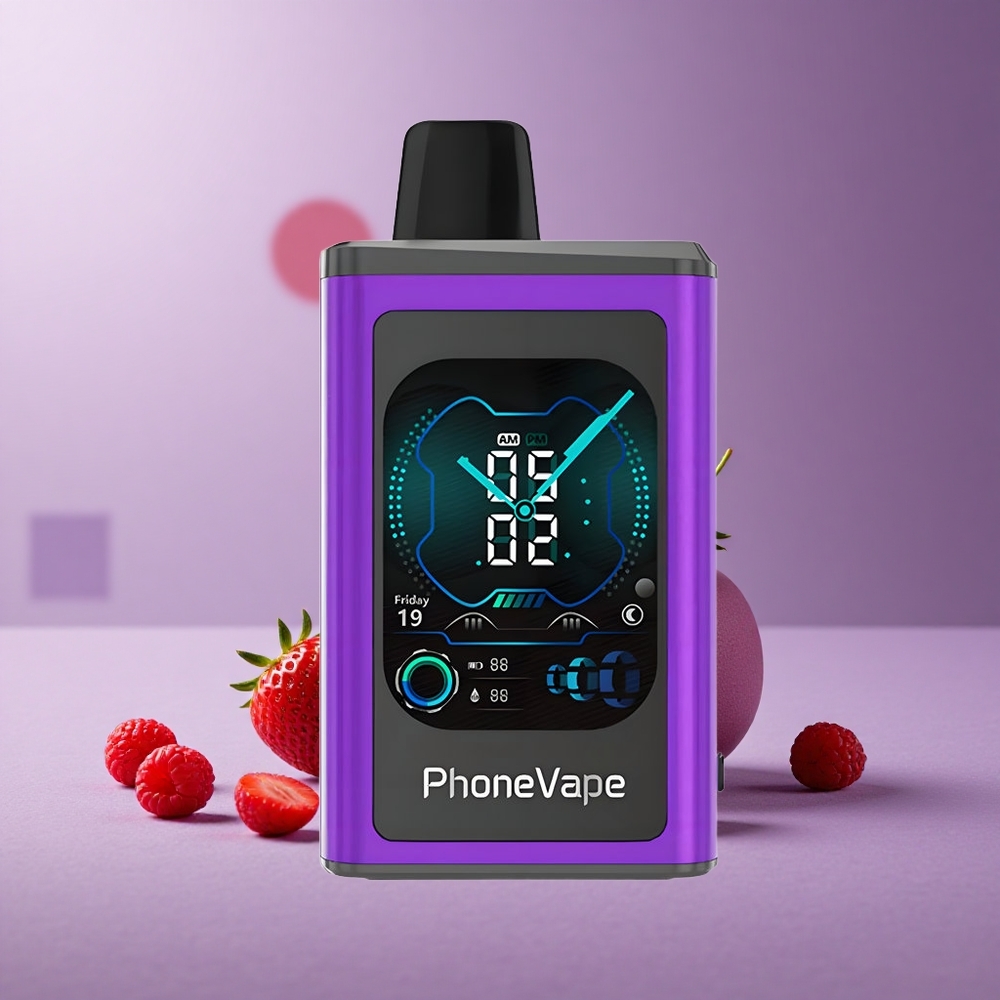 JNR PhoneVape 30000 Puffs Cereza Fresa Frambuesa Pantalla Completa Batería Recargable