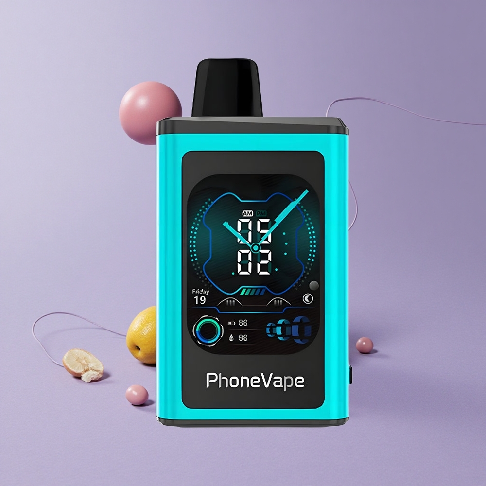 JNR PhoneVape 30000 Puffs Pantalla Completa y Batería Recargable Miami Menta Vape Desechable