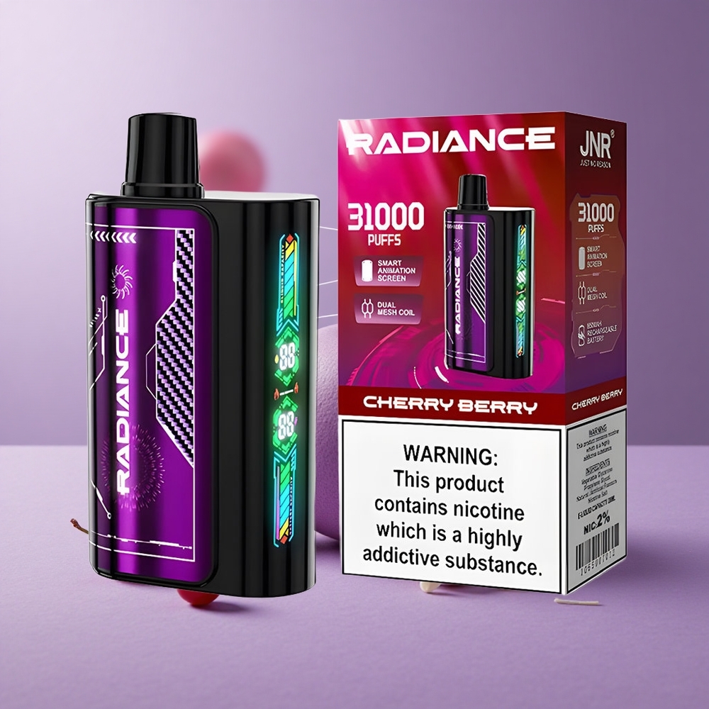 JNR Radiance 31000 Puffs Cereza Baya Pantalla Inteligente