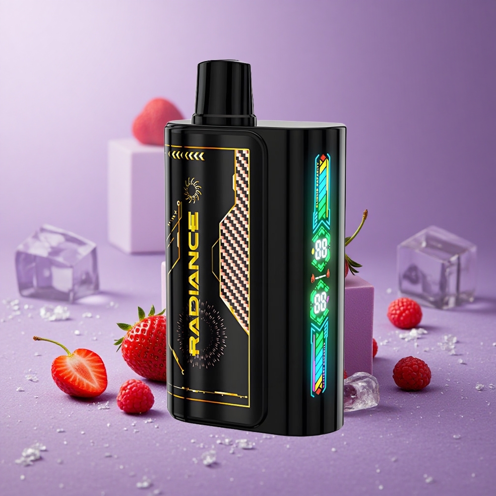 JNR Radiance 31000 Puffs Fresa Frambuesa Cereza Hielo Pantalla Inteligente Batería Recargable