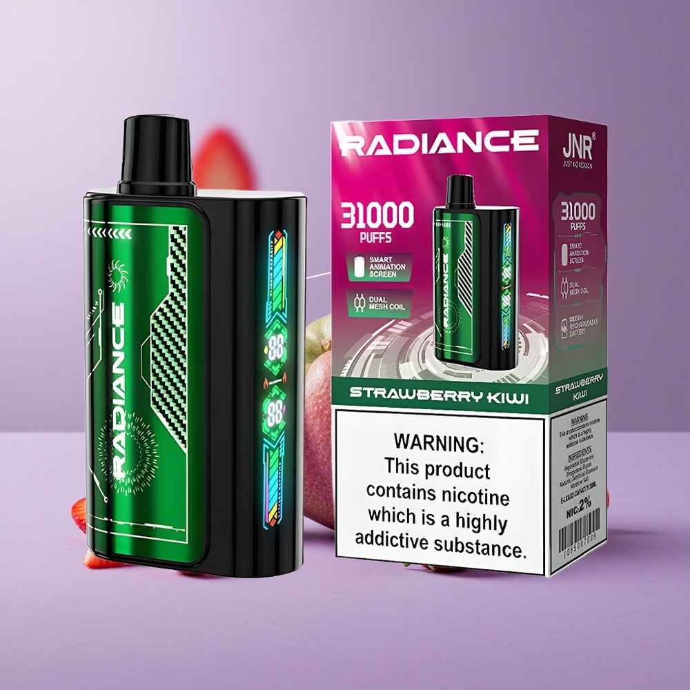 JNR Radiance 31000 Puffs Fresa Kiwi Pantalla Inteligente Batería Recargable