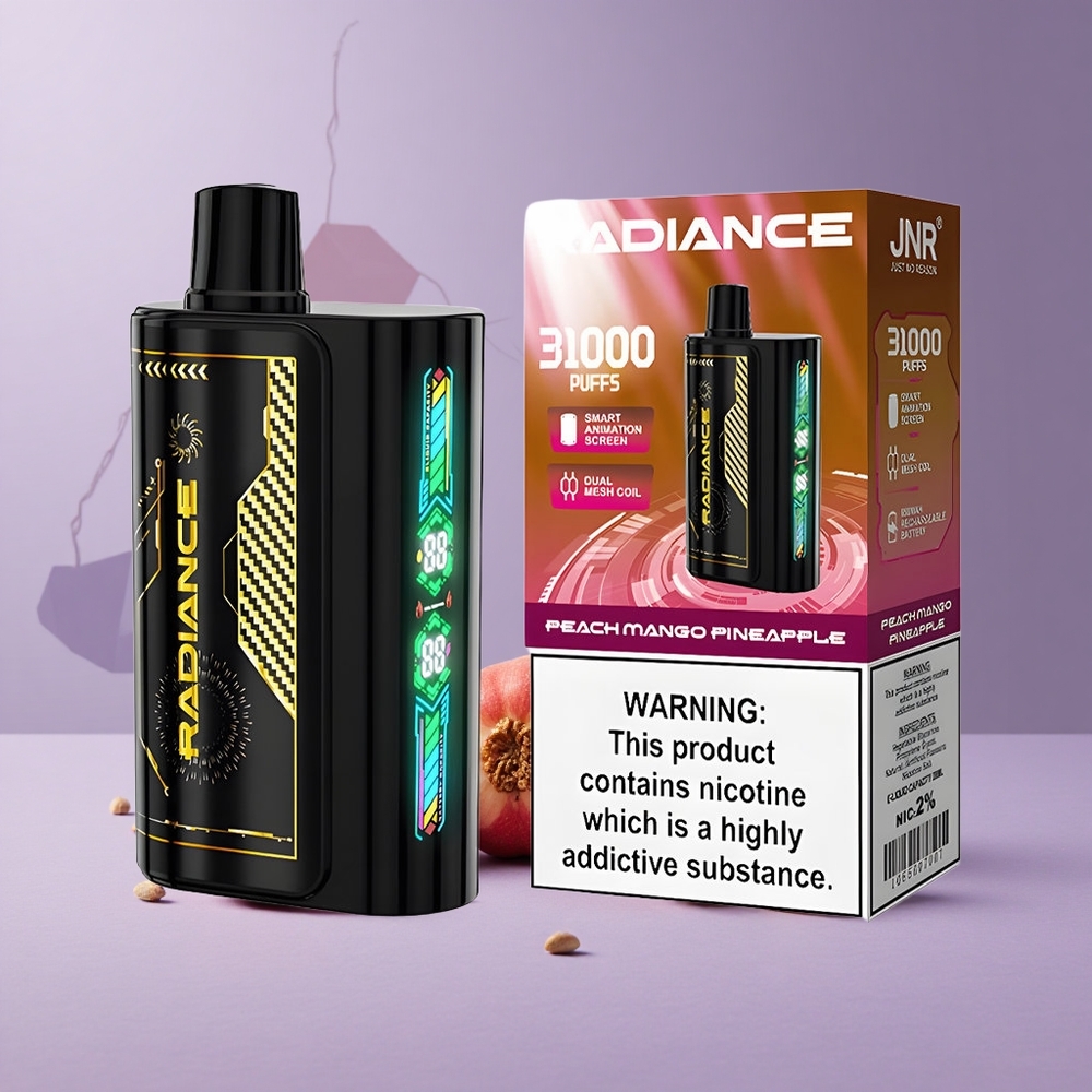 JNR Radiance 31000 Puffs Melocotón Mango Piña Pantalla Inteligente