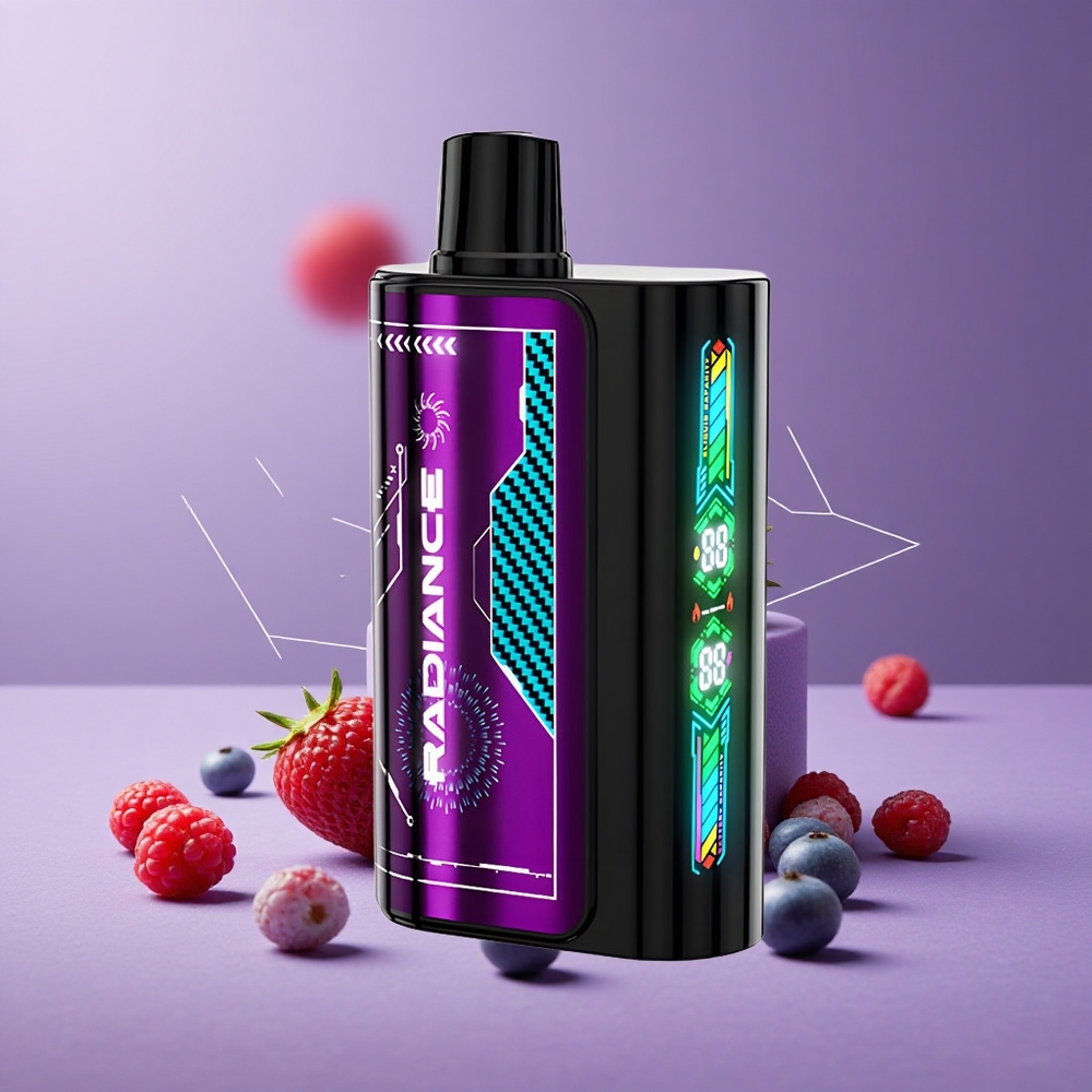 JNR Radiance 31000 Puffs Vape Desechable Arándano Agrio Frambuesa Pantalla Inteligente