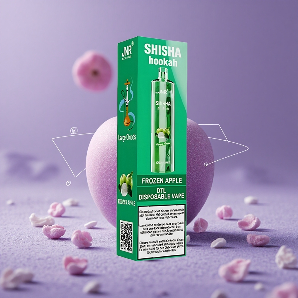 JNR Shisha Hookah 12000 Puffs Manzana Helada con Batería 750mAh y Capacidad 24ml