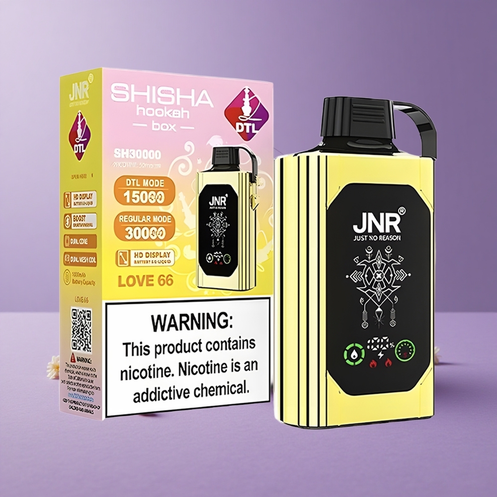 JNR Shisha Hookah Box 20500 Puffs Amor 66 Pantalla HD Carga Rápida Tipo-C