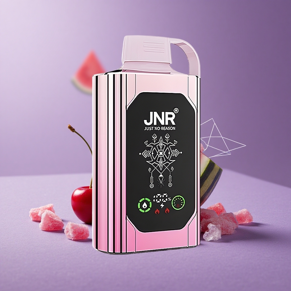 JNR Shisha Hookah Box 20500 Puffs Cereza Sandía Helada con Pantalla HD y Doble Bobina Mesh