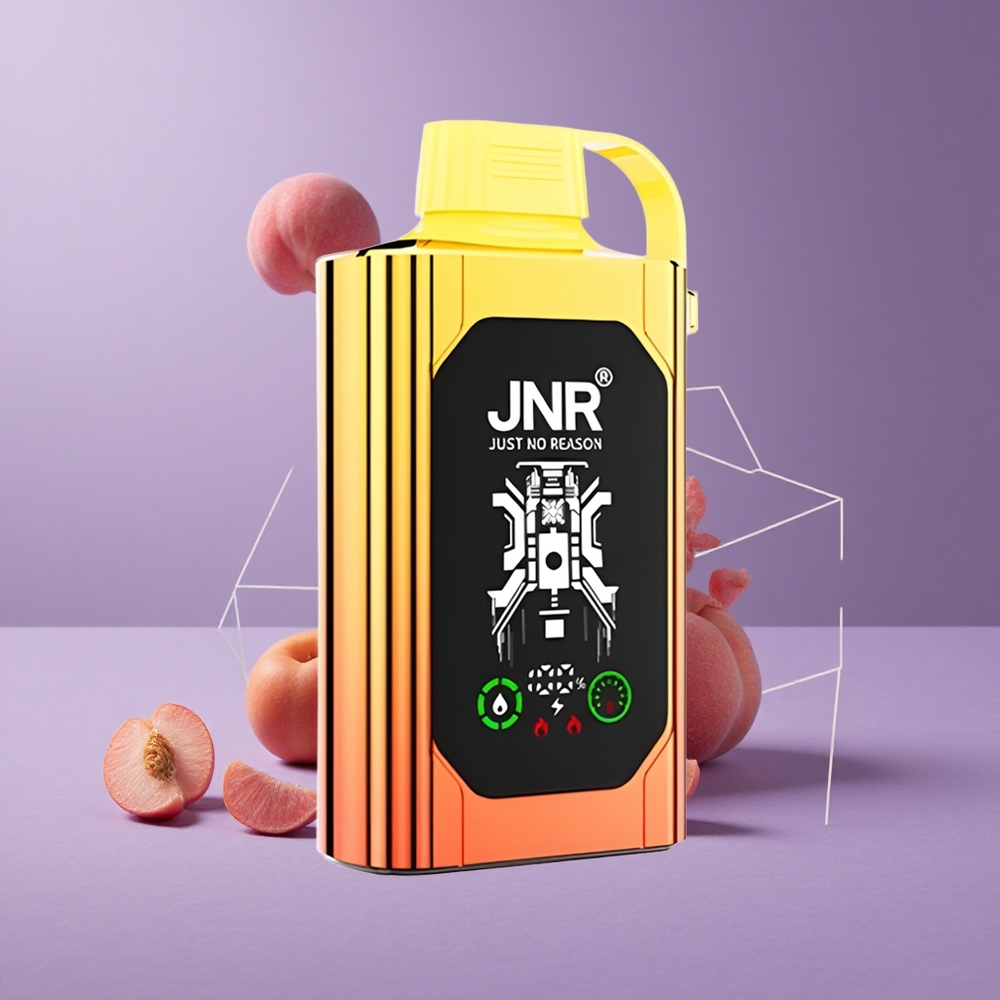 JNR Shisha Hookah Box 20500 Puffs Duraznos Jugosos con Pantalla HD y Carga Rápida Tipo-C