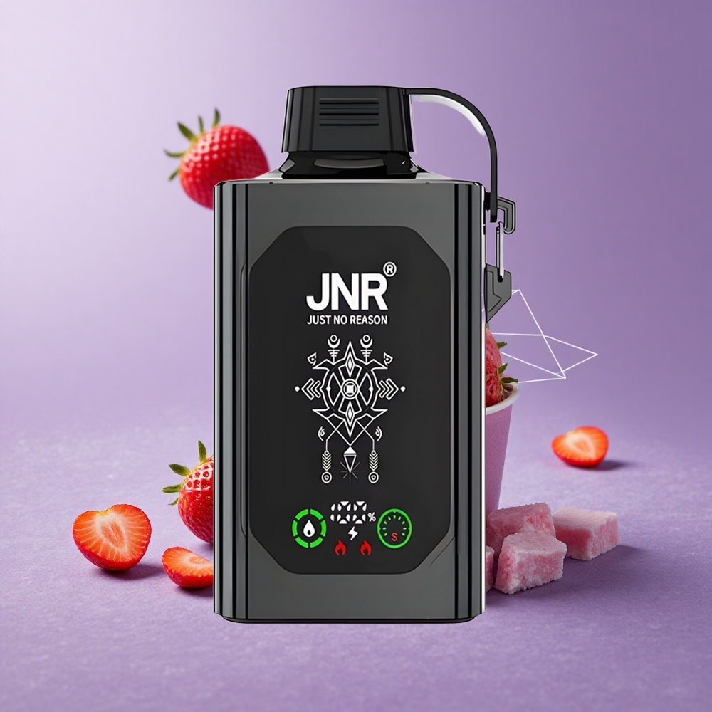 JNR Shisha Hookah Box 20500 Puffs Fresa Helada con Pantalla HD y Carga Rápida Type-C