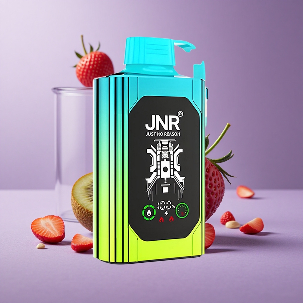 JNR Shisha Hookah Box 20500 Puffs Fresa Kiwi Pantalla HD Carga Rápida Tipo-C