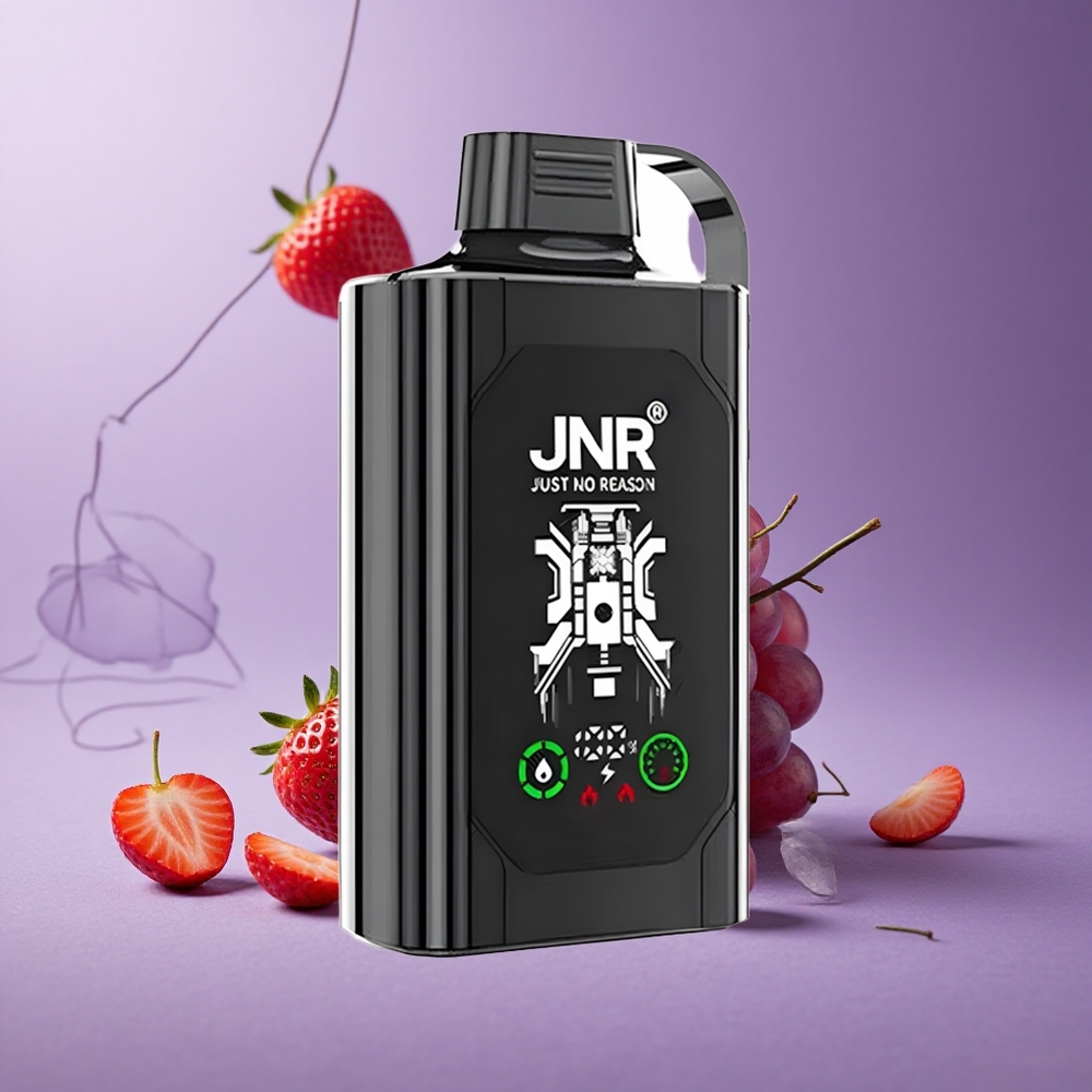 JNR Shisha Hookah Box 20500 Puffs Fresa Uva Pantalla HD y Carga Rápida Tipo-C