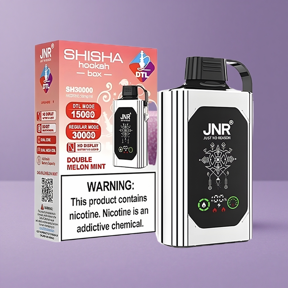 JNR Shisha Hookah Box 20500 Puffs Manzana Doble Pantalla HD Carga Rápida Tipo-C