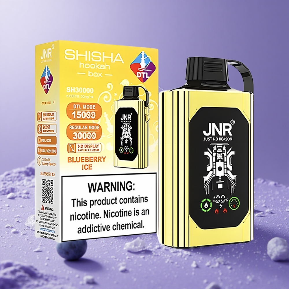 JNR Shisha Hookah Box 20500 Puffs Pantalla HD Carga Rápida Type-C Arándano Helado