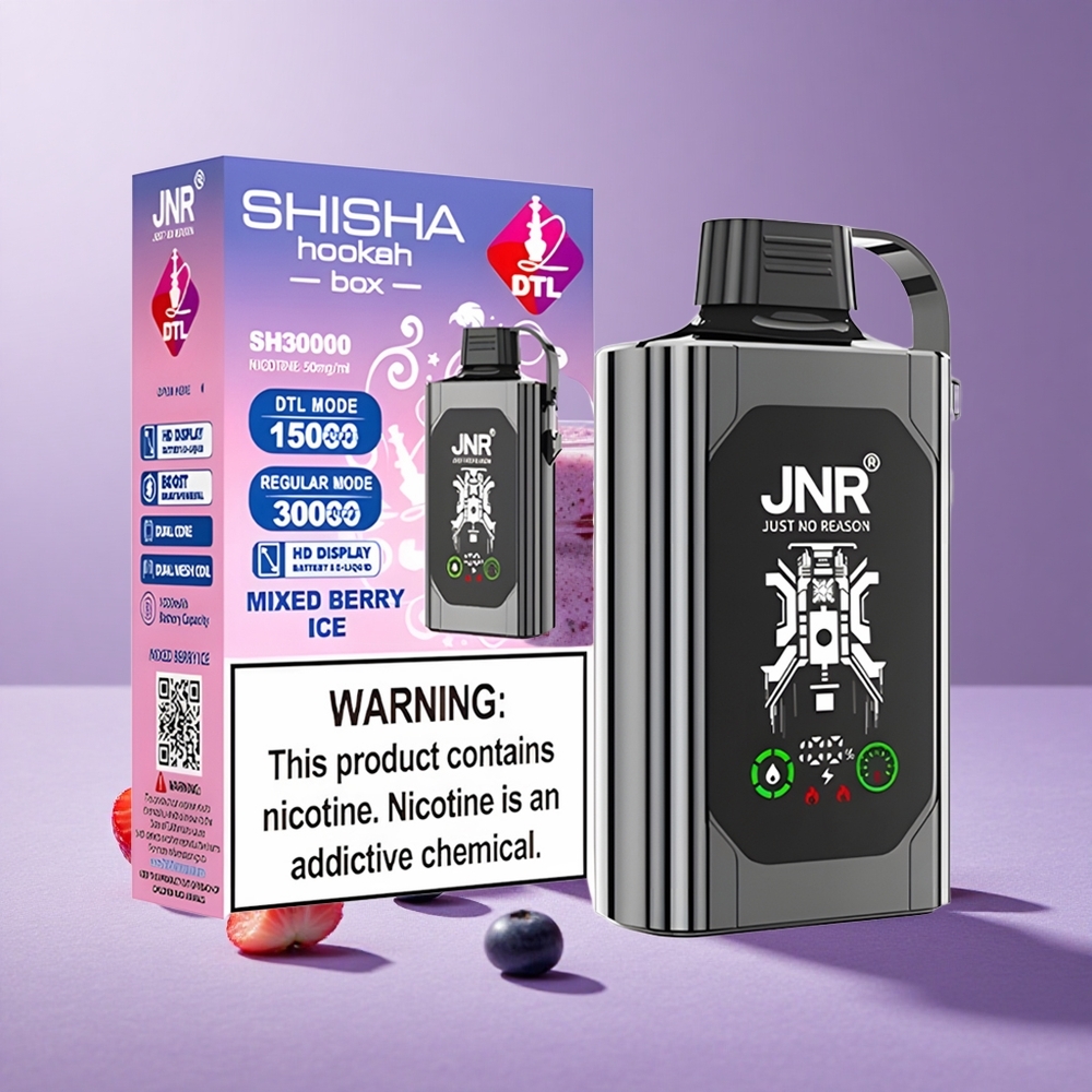 JNR Shisha Hookah Box 20500 Puffs Pantalla HD Carga Rápida Type-C Baya Mixta Helada