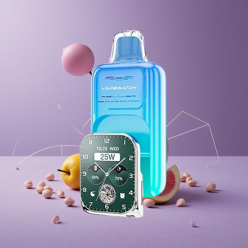 JNR Vape Watch 30000 Puffs Manzana Ácida Helada con Batería de 1000mAh y Doble Bobina Mesh