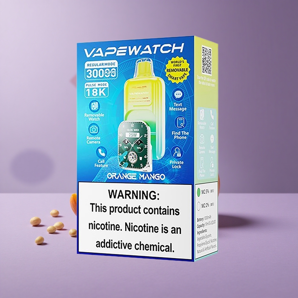 JNR Vape Watch 30000 Puffs Naranja Mango Dual Mesh Coil y 19mL