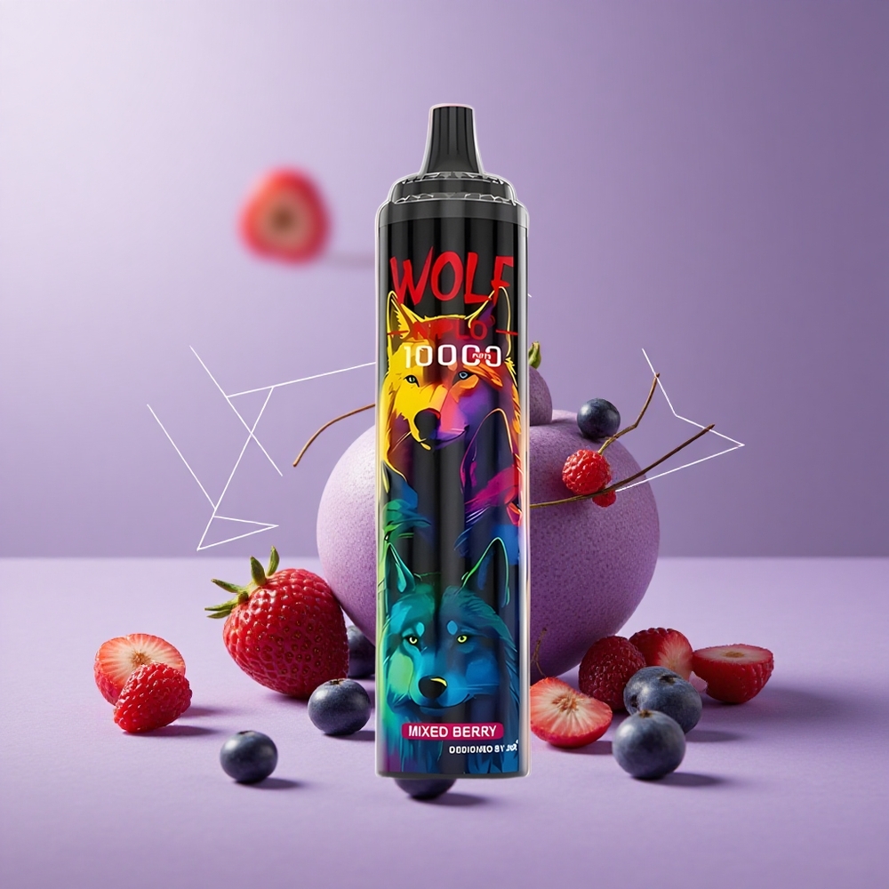JNR Wolf Niplo 10000 Puffs Baya Mixta Capacidad de Batería 650mAh Carga Rápida Tipo-C