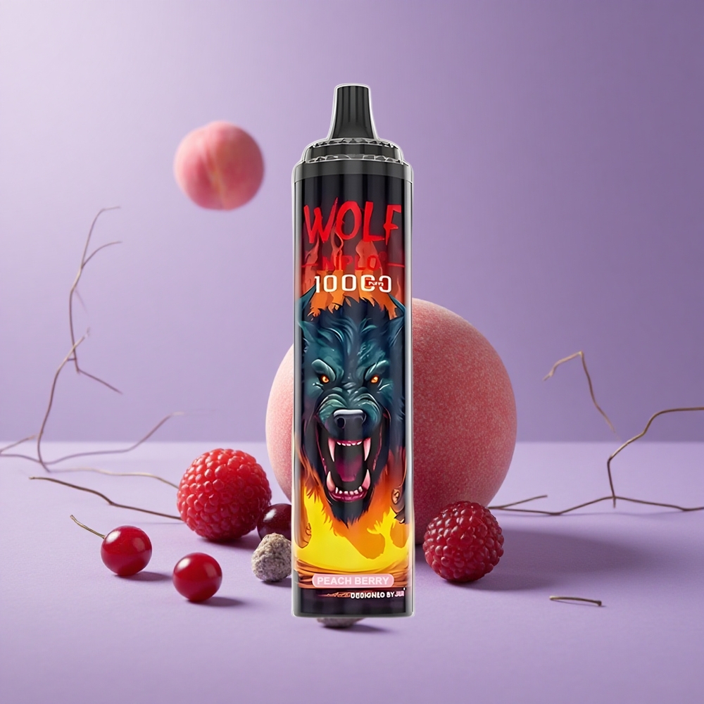 JNR Wolf Niplo 10000 Puffs Durazno Baya Capacidad de Batería 650mAh Carga Rápida Tipo-C