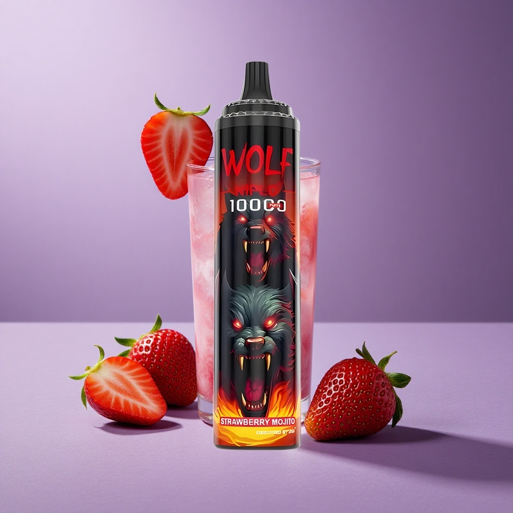 JNR Wolf Niplo 10000 Puffs Fresa Mojito Capacidad de Batería: 650mAh Capacidad de E-líquido: 20ml
