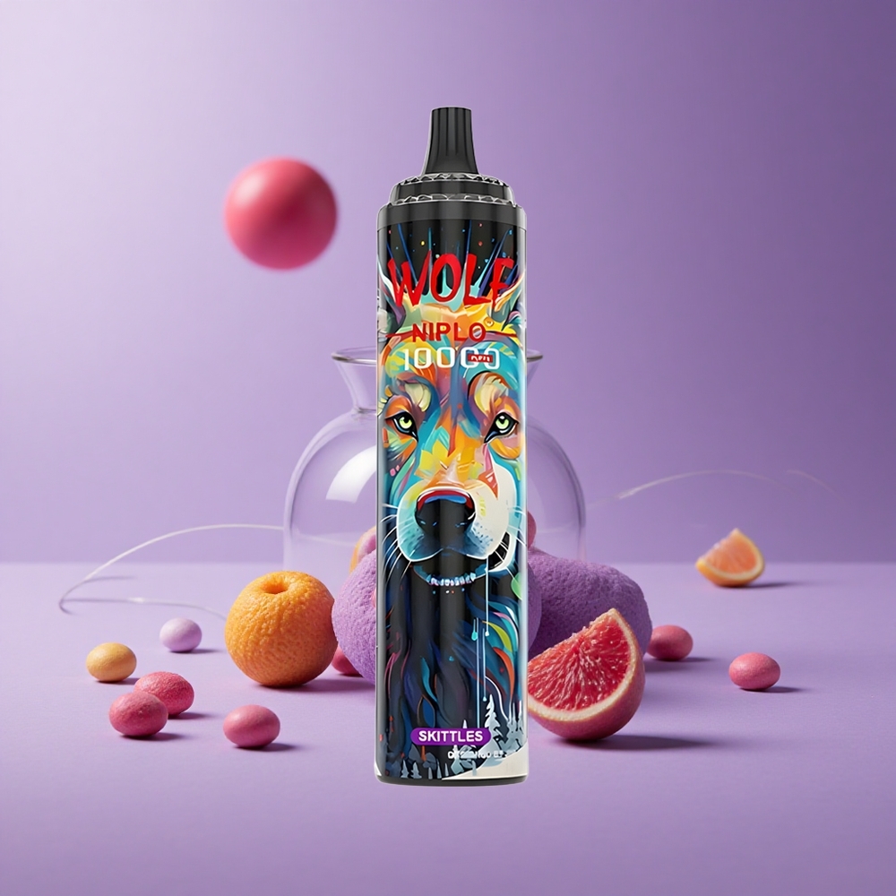 JNR Wolf Niplo 10000 Puffs Skittles Arcoíris con Batería 650mAh y Capacidad 20ml