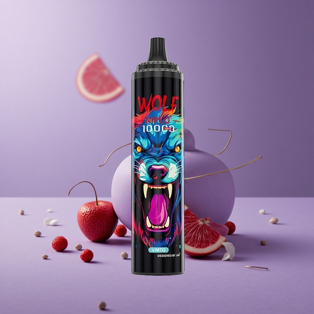 JNR Wolf Niplo 10000 Puffs Vimto Dispositivo Vapear Desechable con Batería 650mAh y E-líquido 20ml